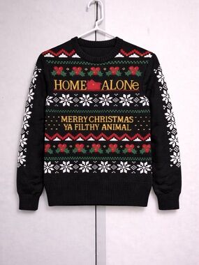 Black 'Merry Christmas Ya Filthy Animal' Holiday Sweater